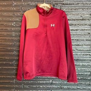 Maroon Under Armour hoodie with Camo Accents